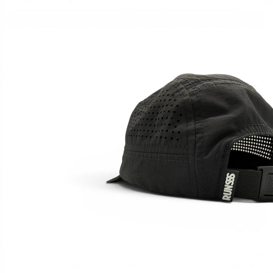 Midnight Black 8 Panel Running Cap