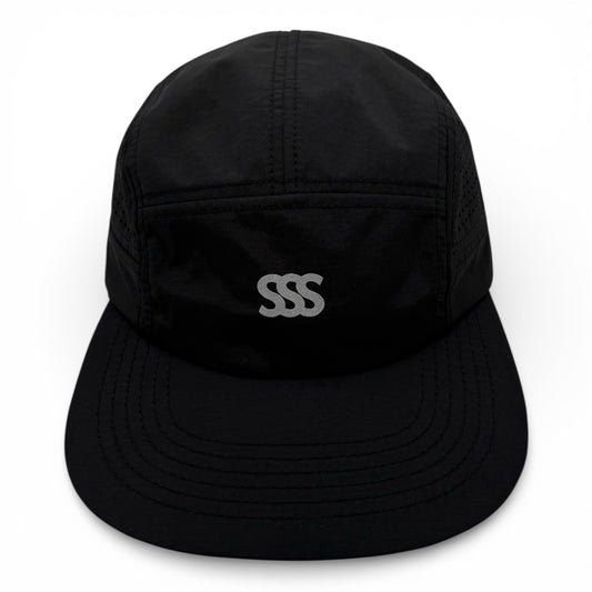 Midnight Black 8 Panel Running Cap